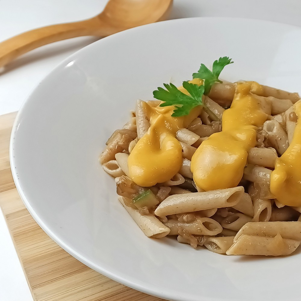 Macarrones Integrales con Queso de Calabaza