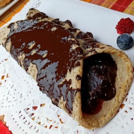 Crep  Dulce (sin gluten)  Cerezas o Melocotón